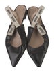 Christian Dior Leather Bow Accents Slingback Flats
