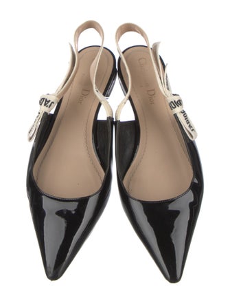 Christian Dior Patent Leather Printed Slingback Flats