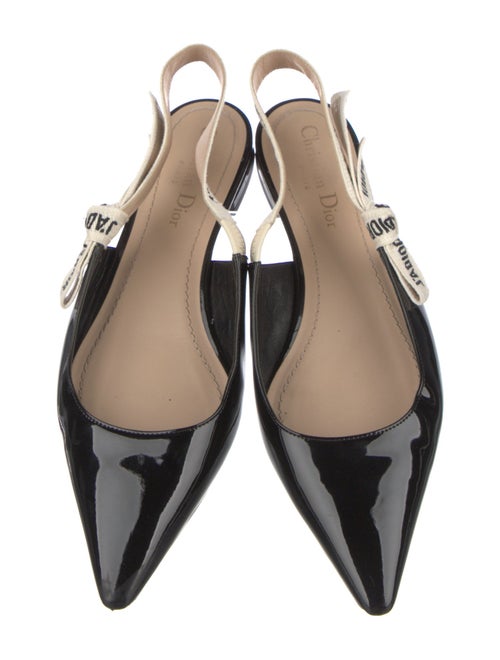 Christian Dior Patent Leather Printed Slingback Flats