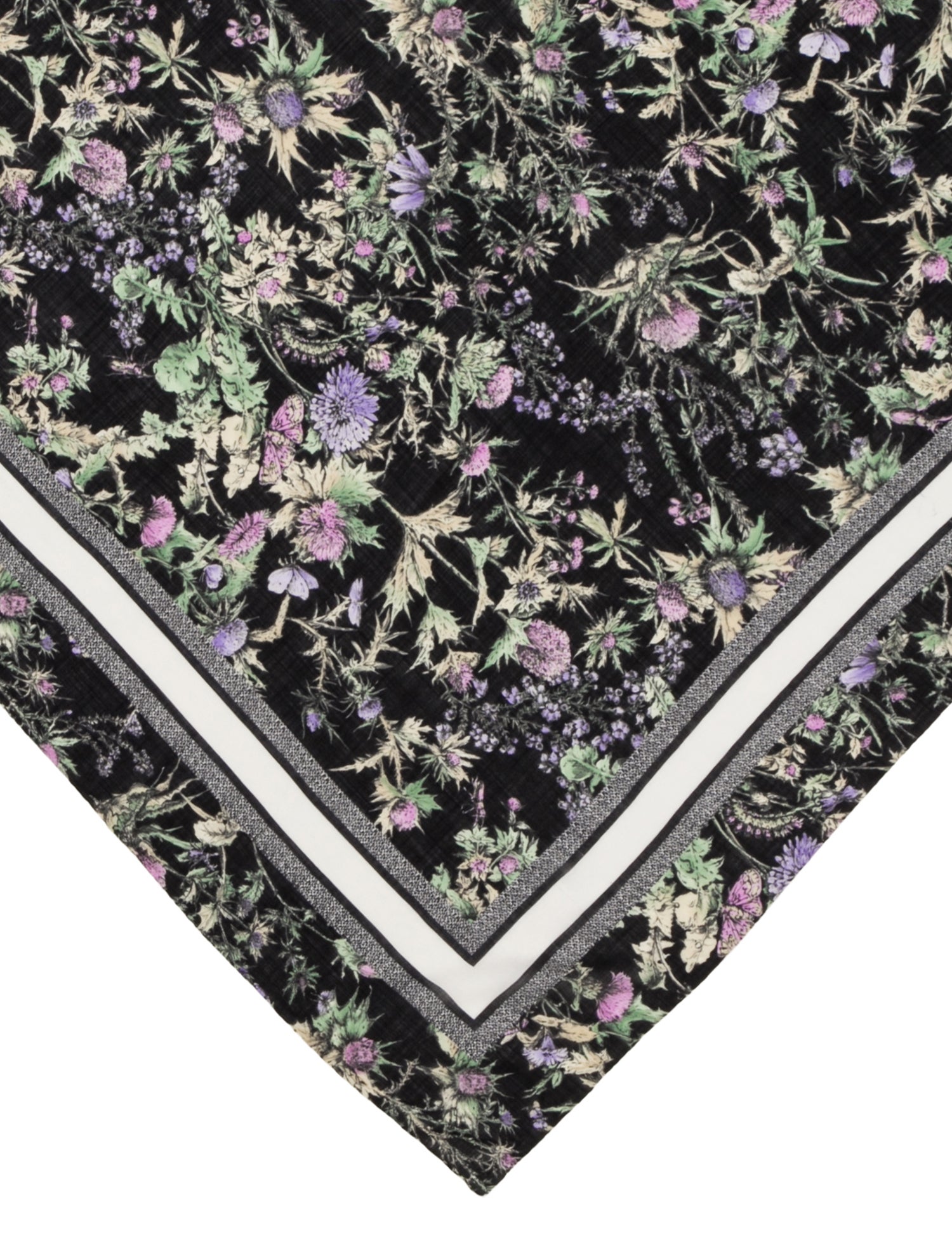 Christian Dior Thistle Diorissimo Pattern Scarf