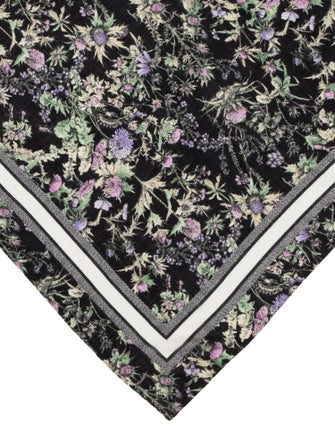 Christian Dior Thistle Diorissimo Pattern Scarf