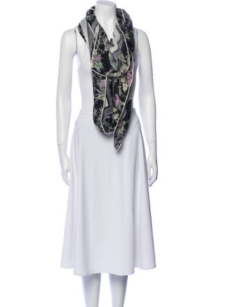 Christian Dior Thistle Diorissimo Pattern Scarf