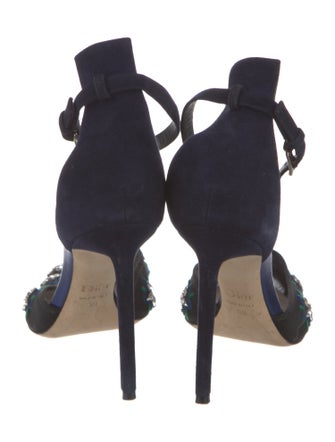 Christian Dior Suede Lace Pattern D'Orsay Pumps