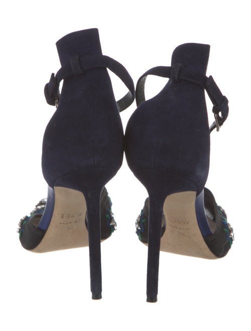 Christian Dior Suede Lace Pattern D'Orsay Pumps