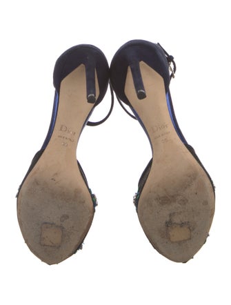 Christian Dior Suede Lace Pattern D'Orsay Pumps