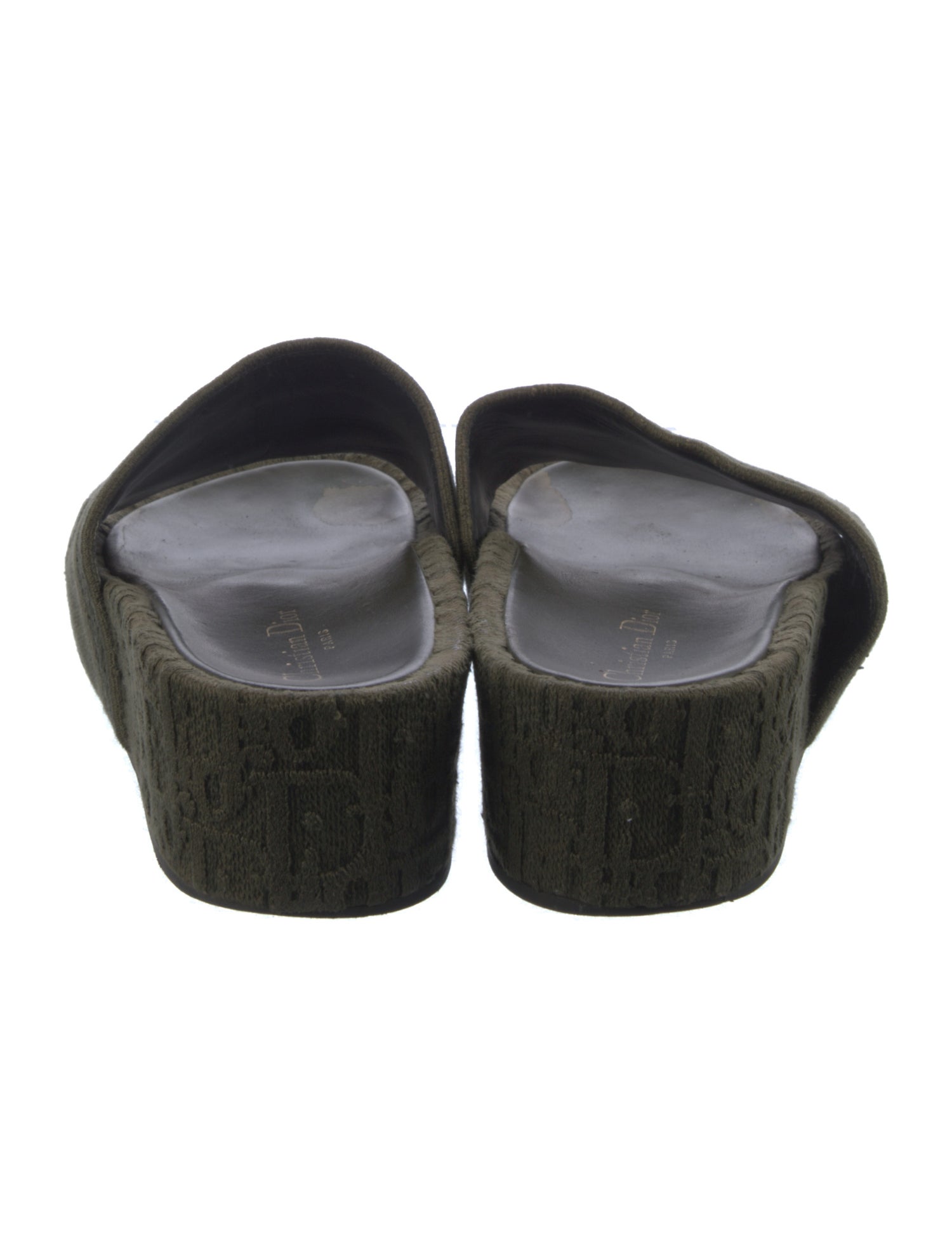 Christian Dior Oblique Jacquard Slides Green Sandals Shoes CHR544786 The RealReal
