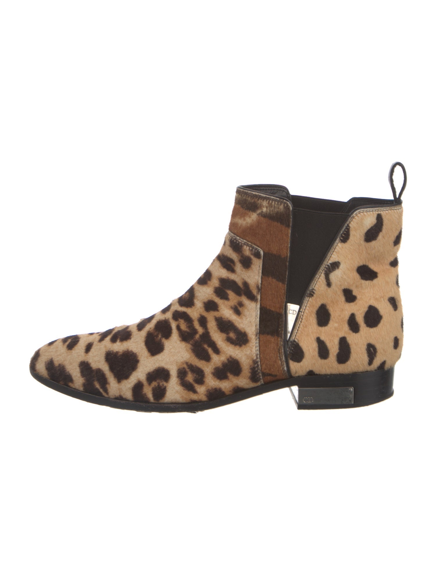 Christian Dior Ponyhair Animal Print Chelsea Boots