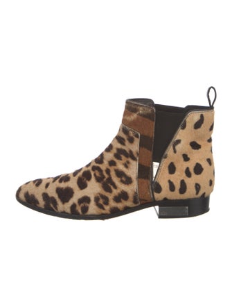 Christian Dior Ponyhair Animal Print Chelsea Boots