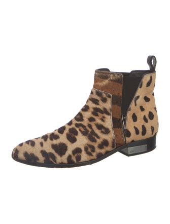 Christian Dior Ponyhair Animal Print Chelsea Boots