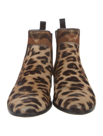 Christian Dior Ponyhair Animal Print Chelsea Boots