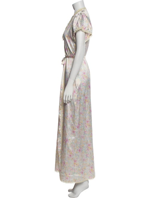 Christian Dior Floral Print Ruffle Embellishment Robe