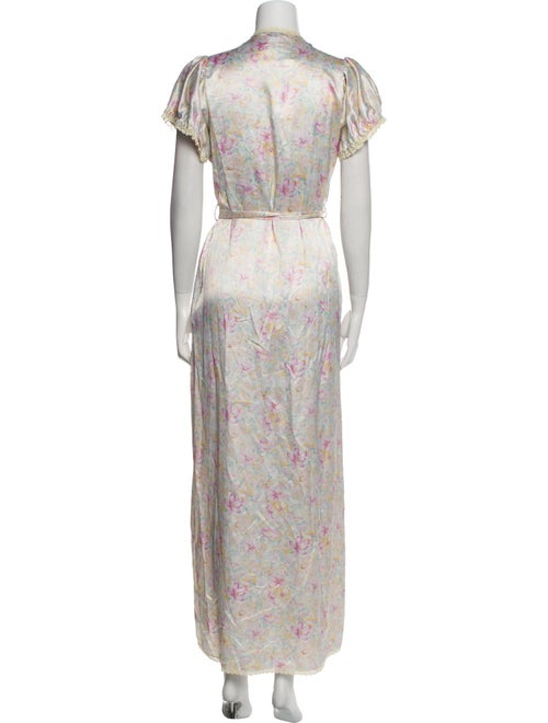 Christian Dior Floral Print Ruffle Embellishment Robe