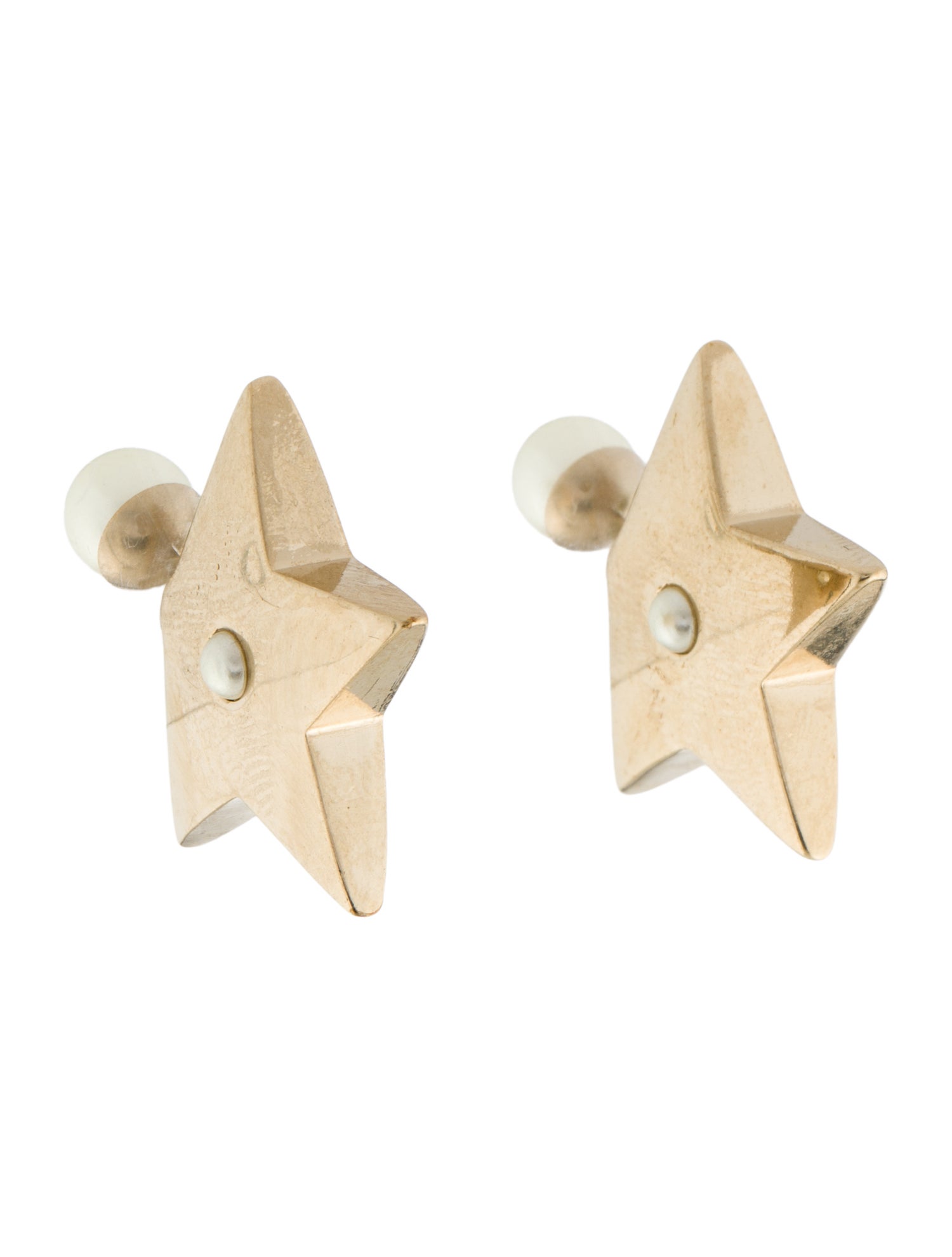 Christian Dior Faux Pearl Star Tribales Earrings