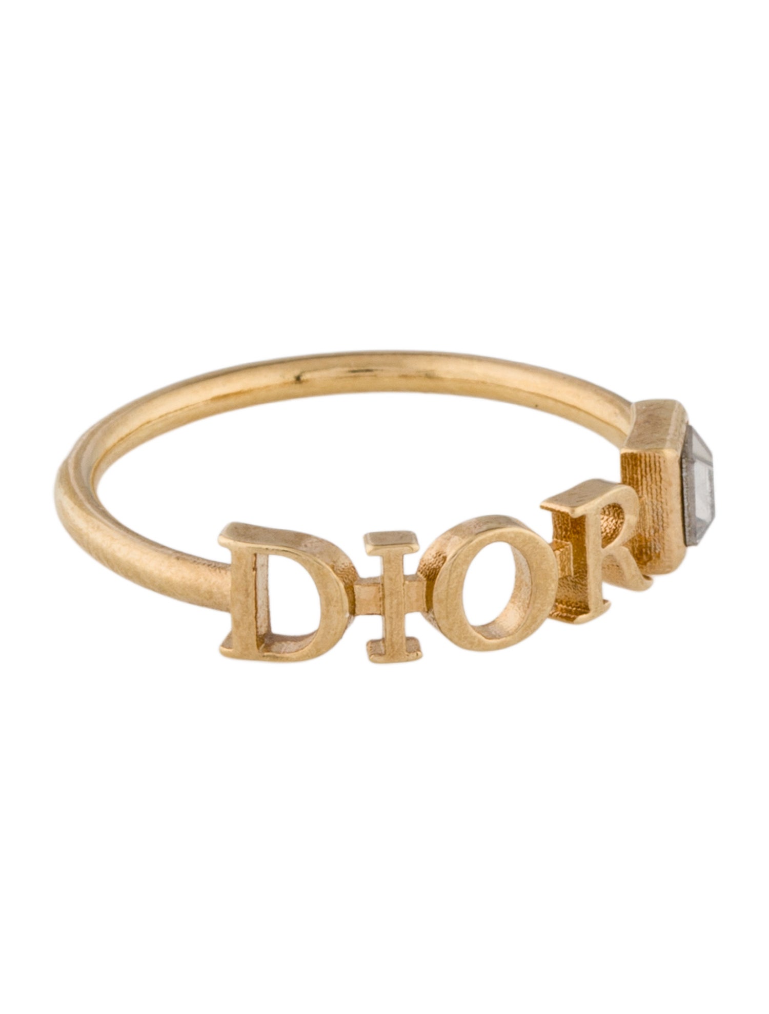 Christian Dior Crystal Logo Ring