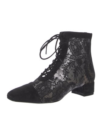 Christian Dior Lace Patterned Combat Boots
