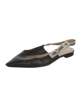 Christian Dior Leather Printed Slingback Flats