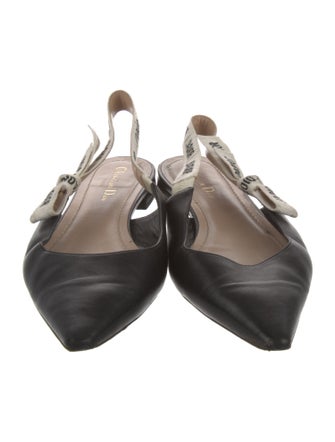 Christian Dior Leather Printed Slingback Flats