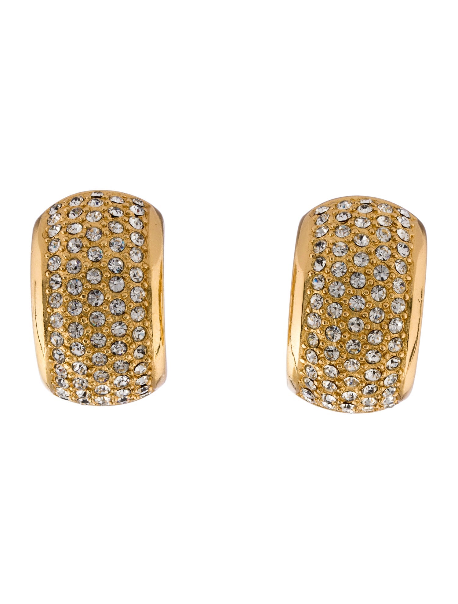 Christian Dior Vintage Crystal Dome Clip-On Earrings