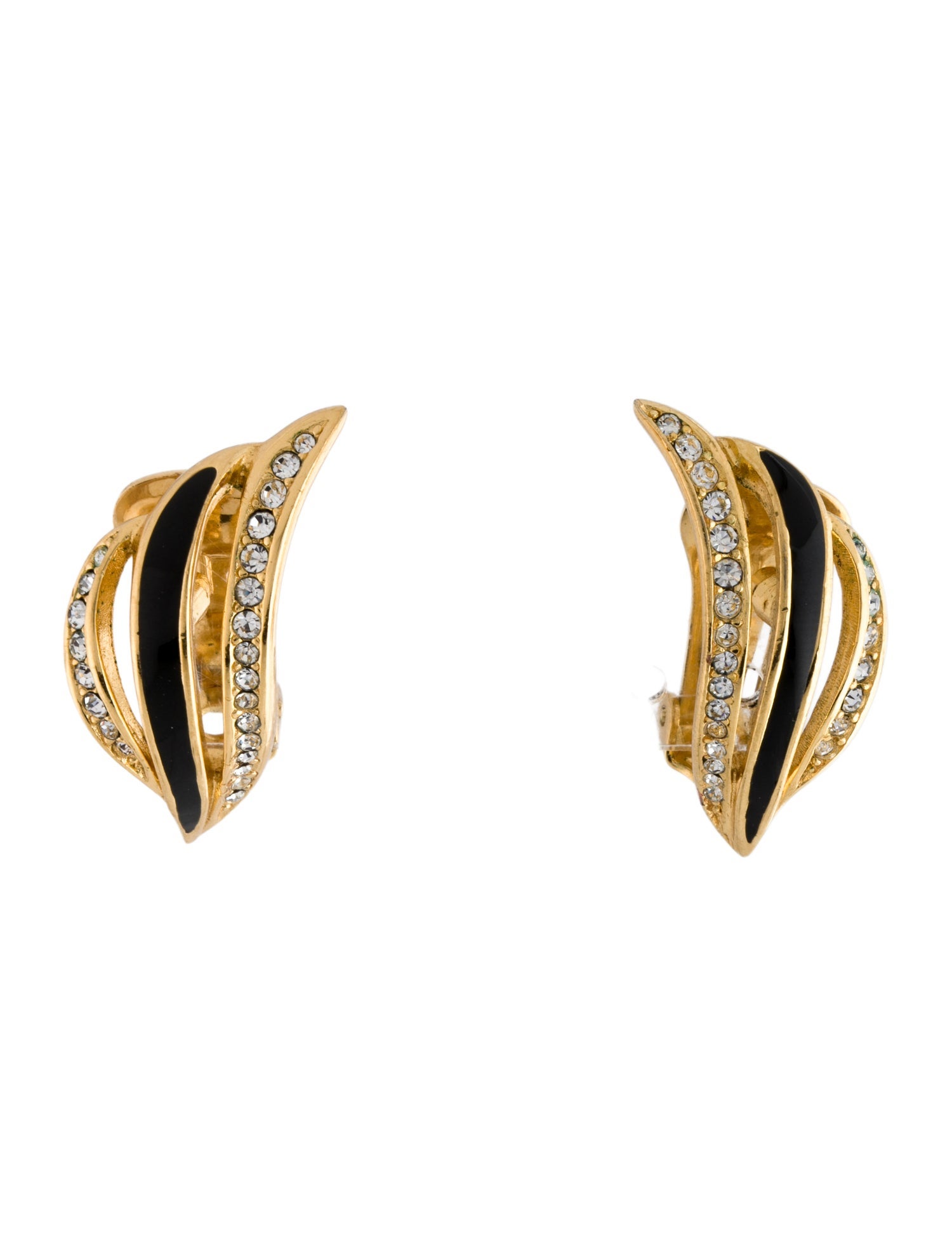 Christian Dior Vintage Crystal Clip-On Earrings