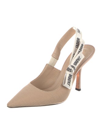 Christian Dior Printed Bow Accents Slingback Pumps