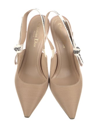 Christian Dior Printed Bow Accents Slingback Pumps