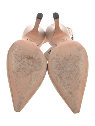 Christian Dior Printed Bow Accents Slingback Pumps