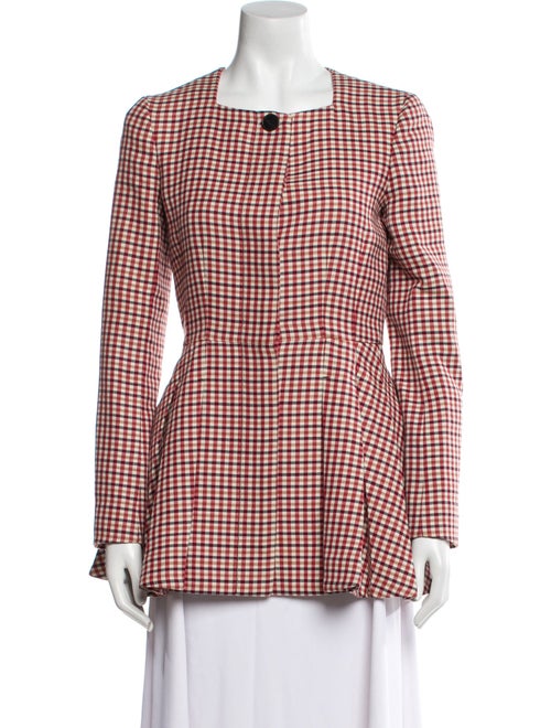 Christian Dior Wool Plaid Print Blazer