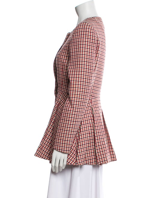Christian Dior Wool Plaid Print Blazer