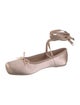 Christian Dior Faux Pearl Accents Satin Ballet Flats