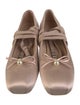 Christian Dior Faux Pearl Accents Satin Ballet Flats