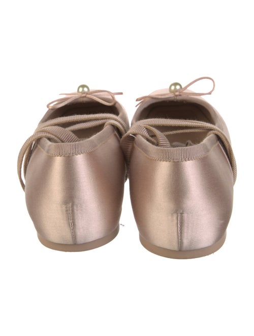 Christian Dior Faux Pearl Accents Satin Ballet Flats
