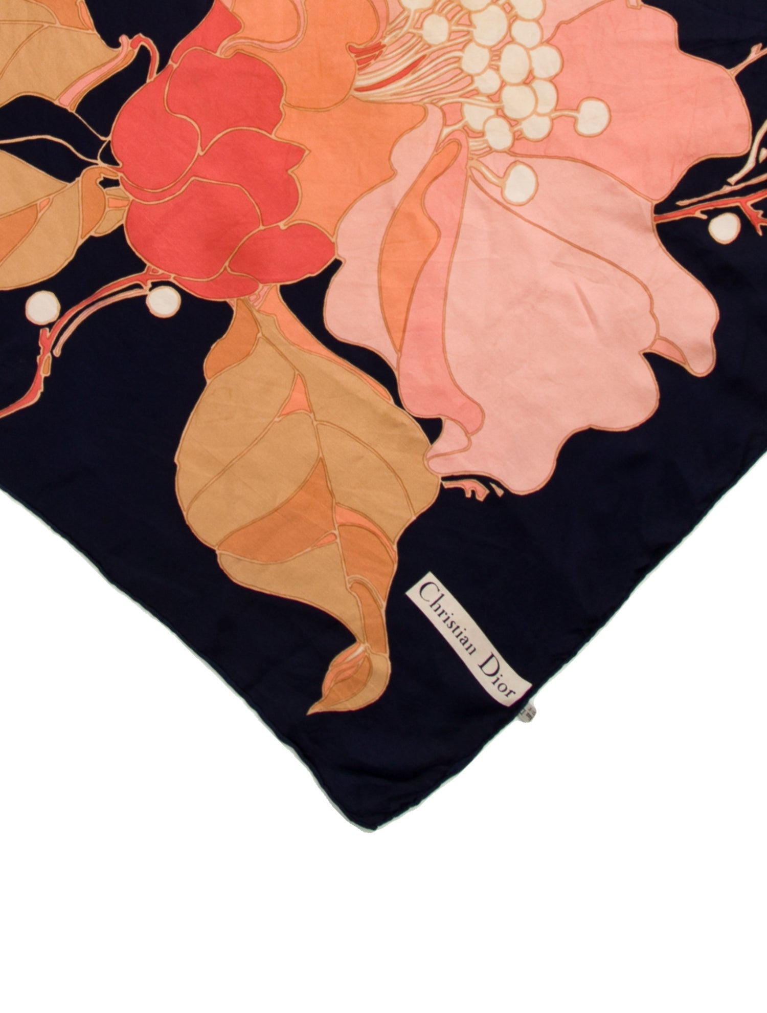Christian Dior Silk Floral Print Scarf