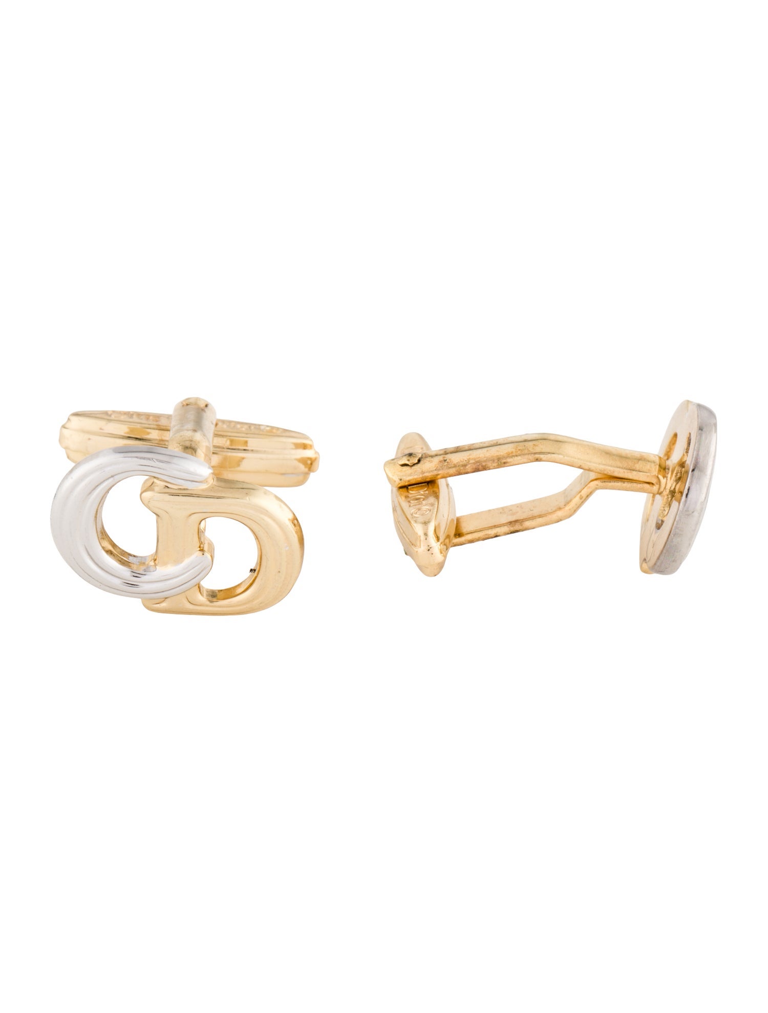 Christian Dior Vintage CD Two-tone Cufflinks
