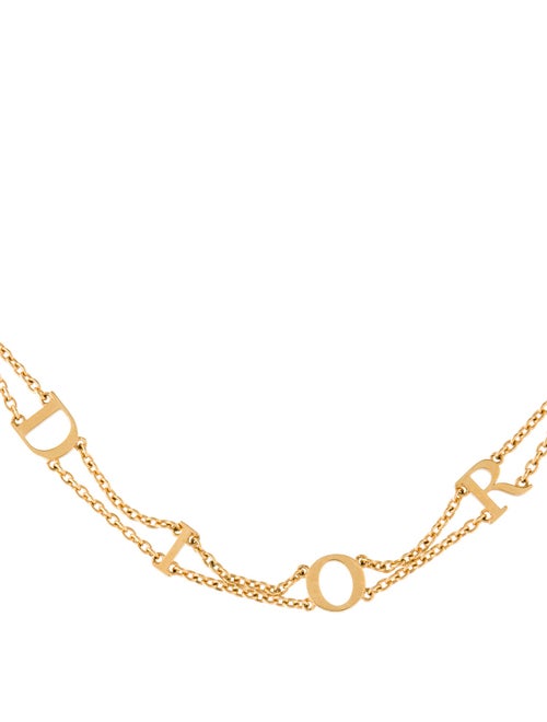 Christian Dior Crystal Logo Choker Necklace