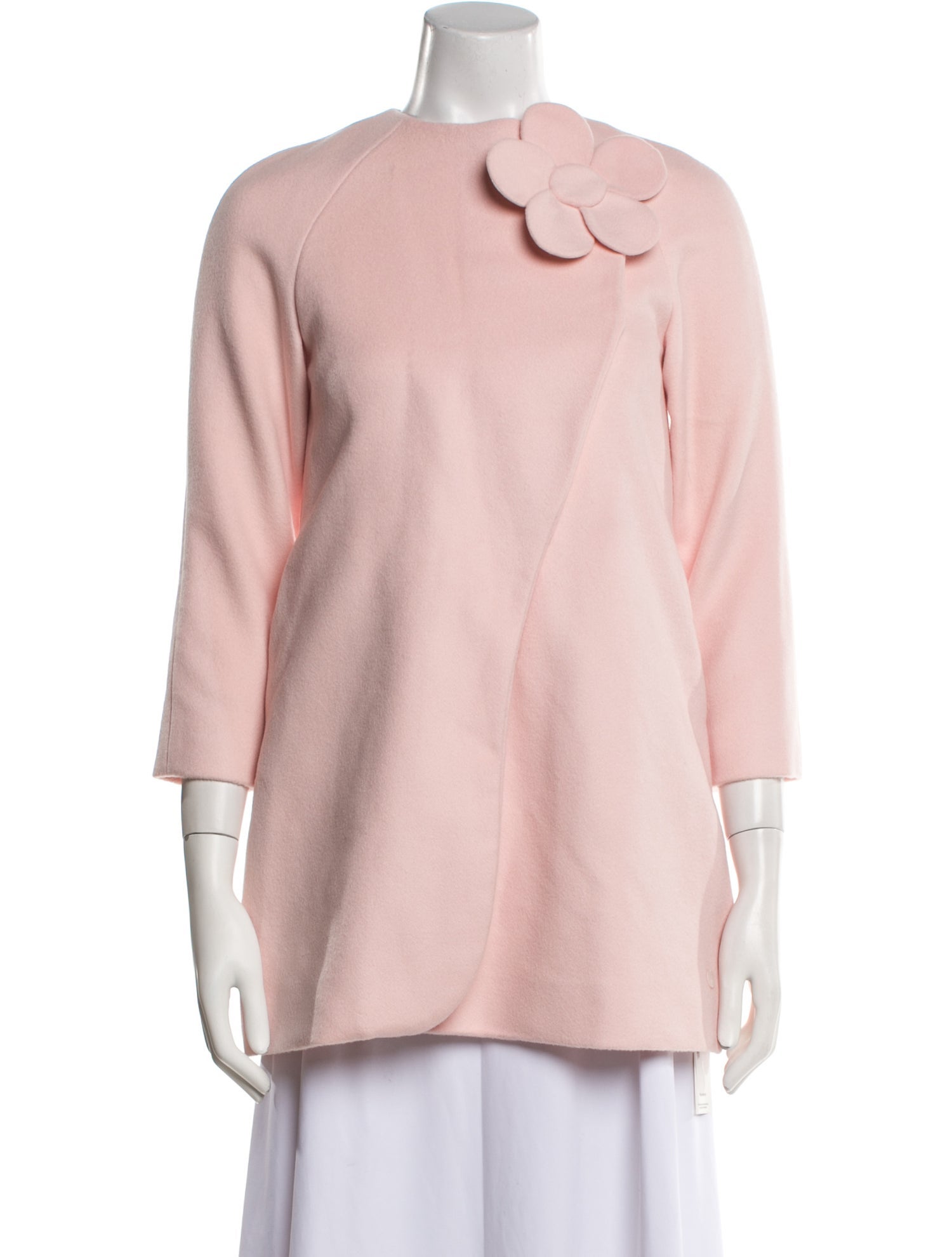 Christian Dior Girls Flower Accent Wool-Blend Coat