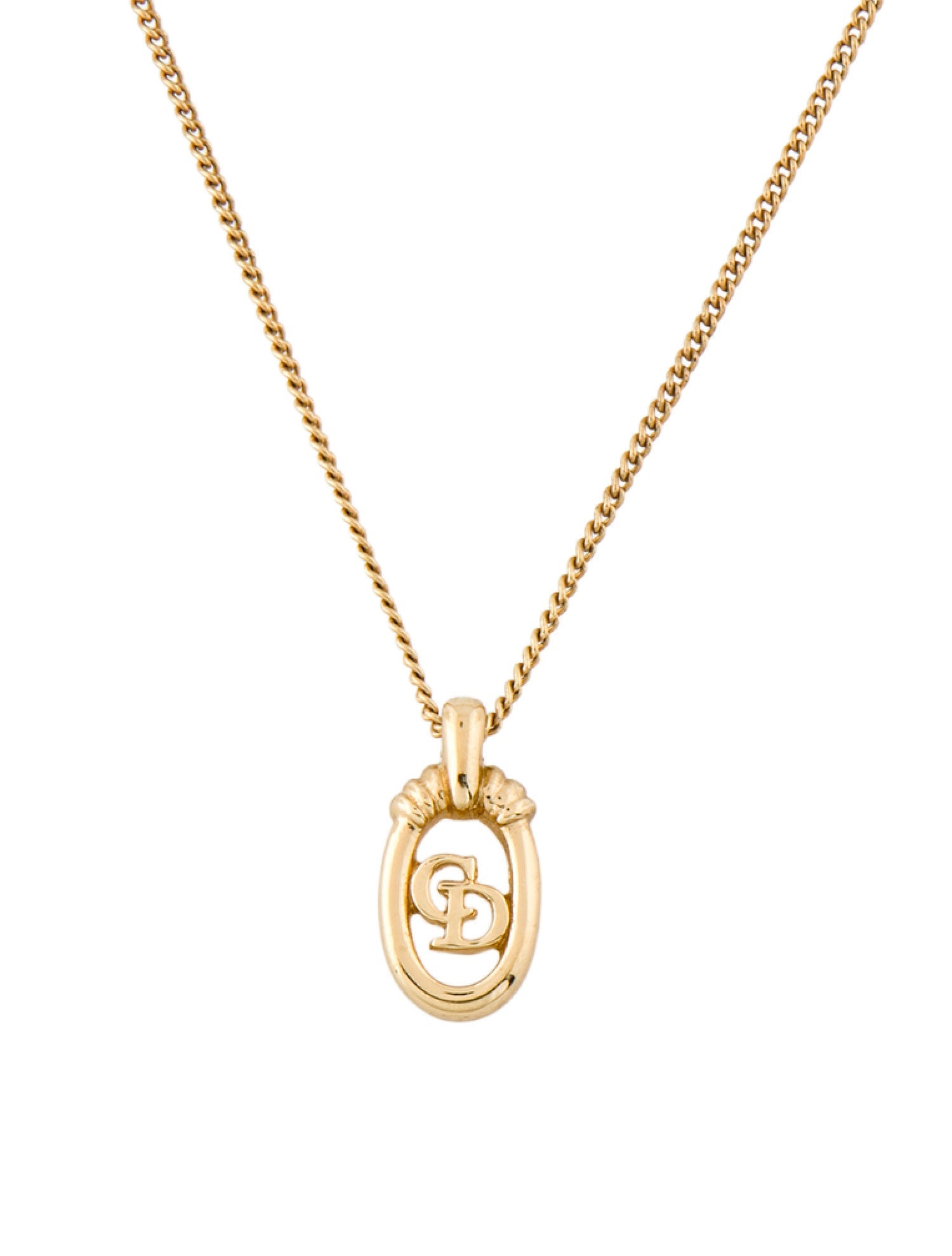 Christian Dior Vintage CD Pendant Necklace