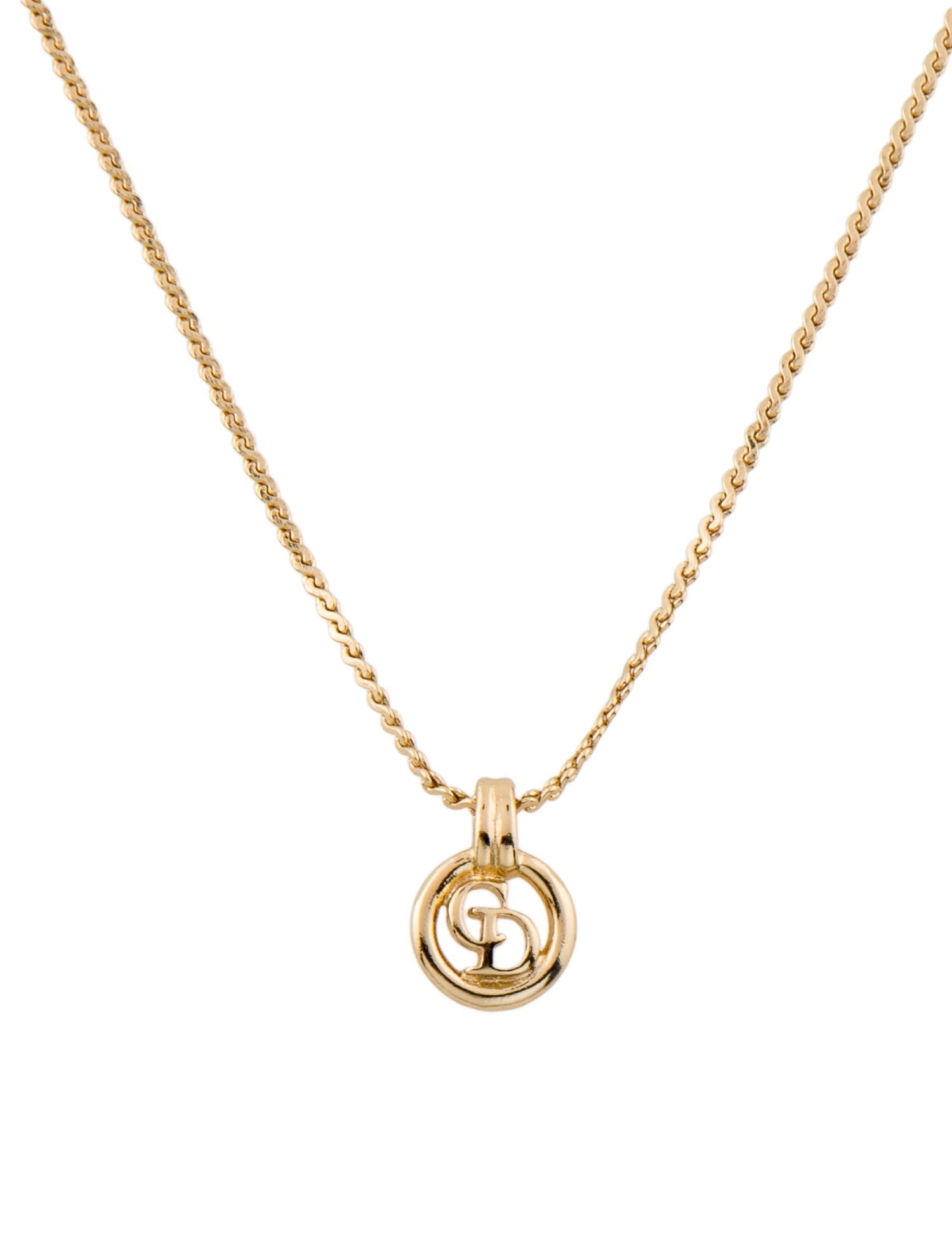 Christian Dior Vintage CD Pendant Necklace