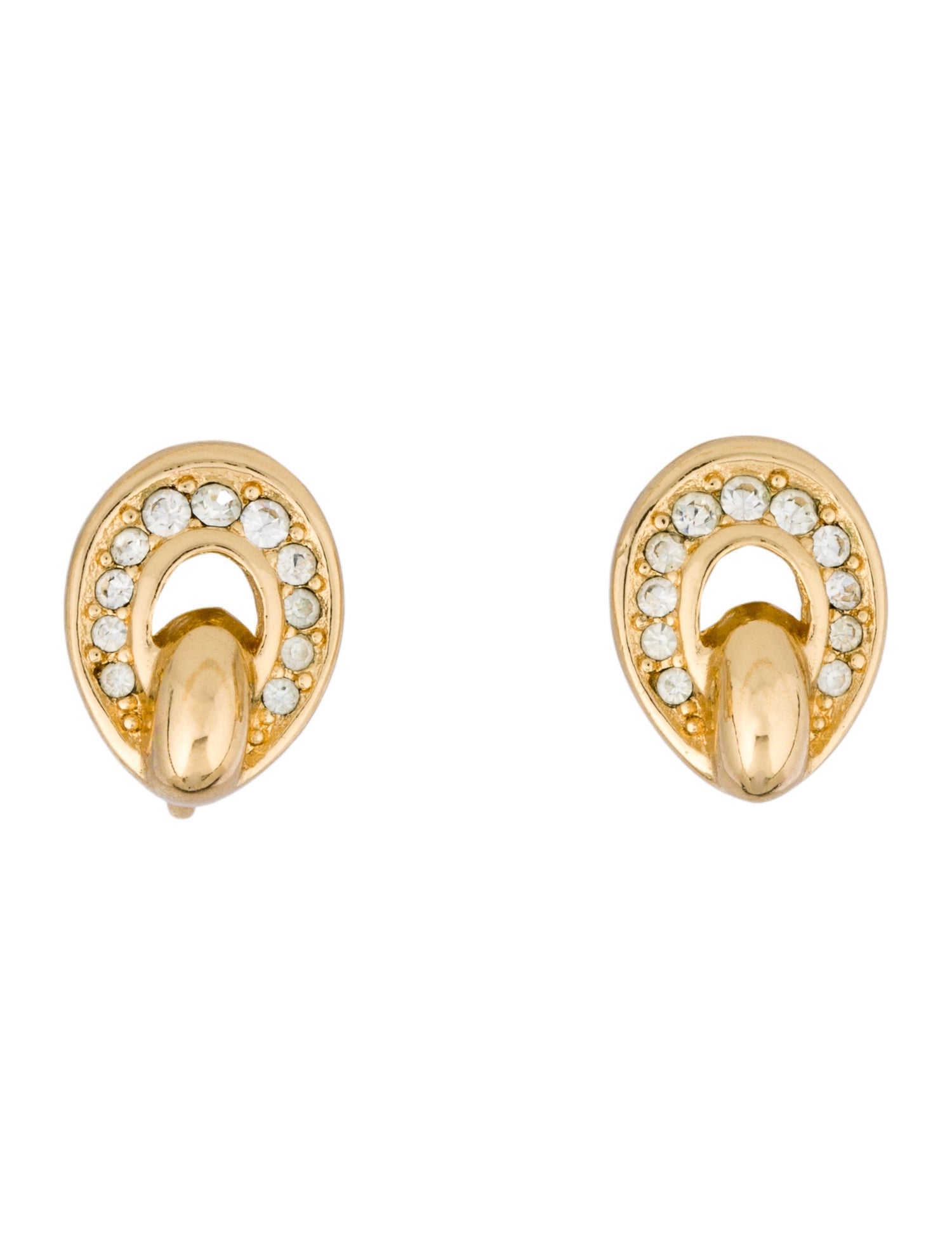 Christian Dior Crystal Vintage Clip-On Earrings