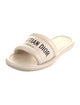 Christian Dior Leather Graphic Print Slides