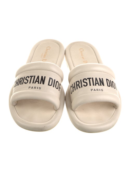 Christian Dior Leather Graphic Print Slides