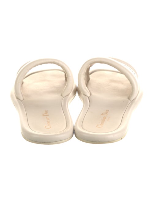 Christian Dior Leather Graphic Print Slides