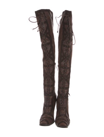 Christian Dior Leather Lace-Up Boots