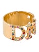 Christian Dior Rainbow Crystal Logo Band Ring
