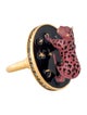 Christian Dior Resin Leopard Pop Charm Cocktail Ring