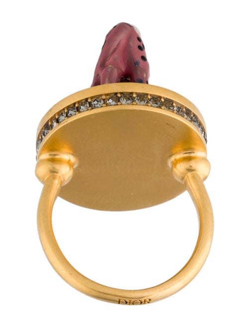 Christian Dior Resin Leopard Pop Charm Cocktail Ring