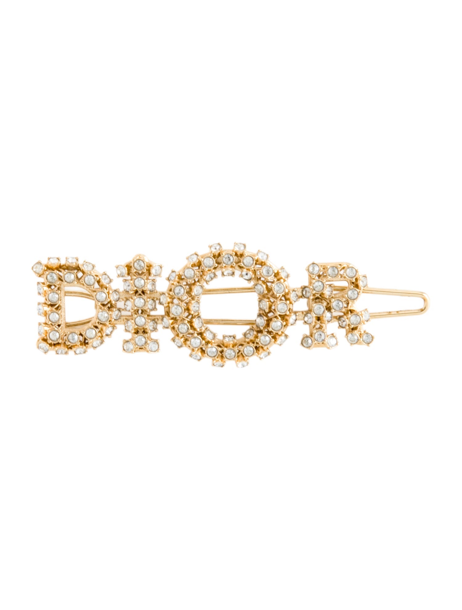 Christian Dior Crystal Logo Hair Clip