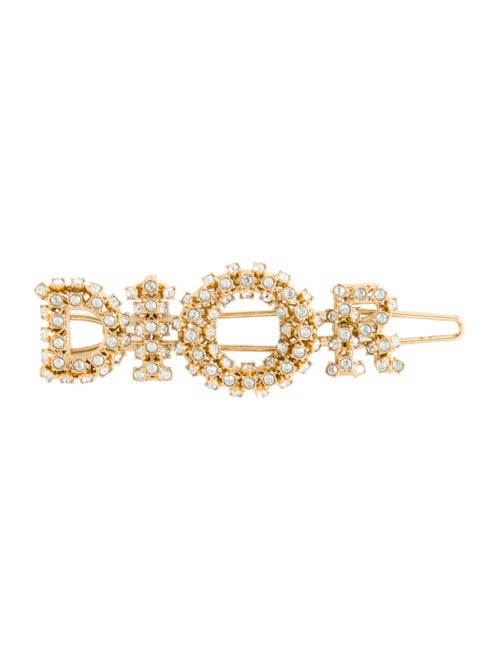 Christian Dior Crystal Logo Hair Clip