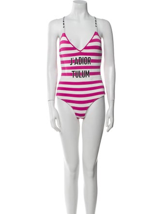 Christian Dior Graphic Print V-Neck Bodysuit