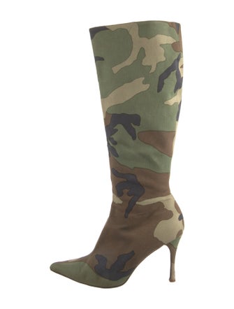 Christian Dior Canvas Camouflage Print Boots