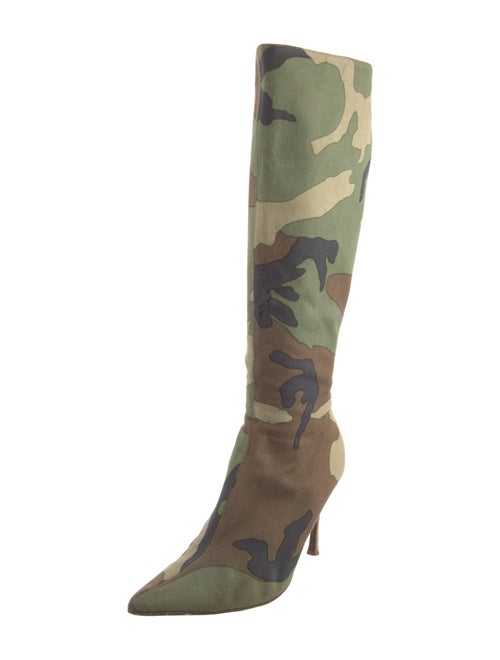 Christian Dior Canvas Camouflage Print Boots